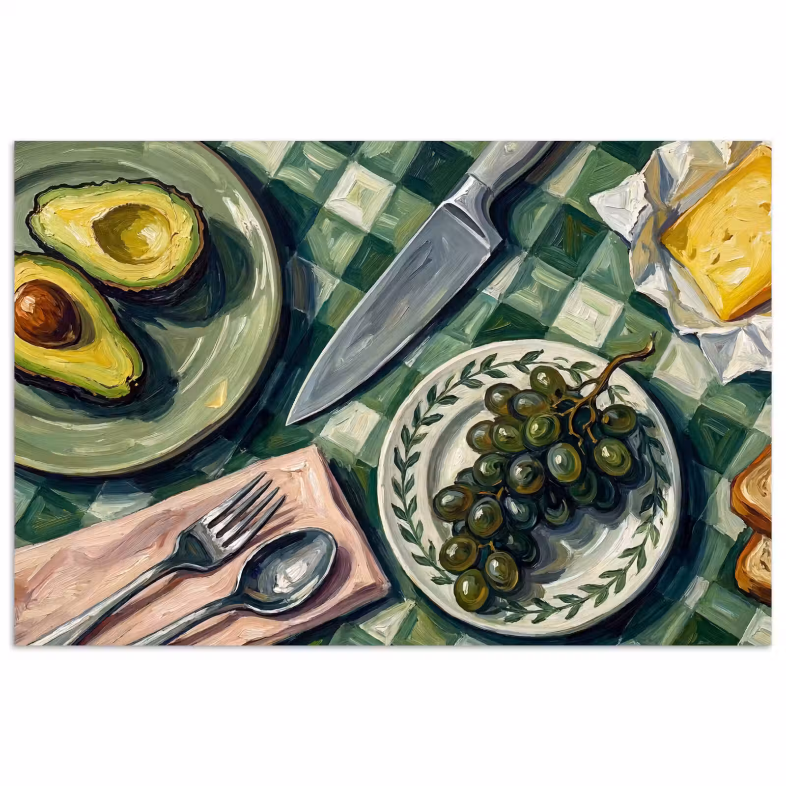 Poster - Eten - Ontbijt - Tafel - Modern - Groen — 1
