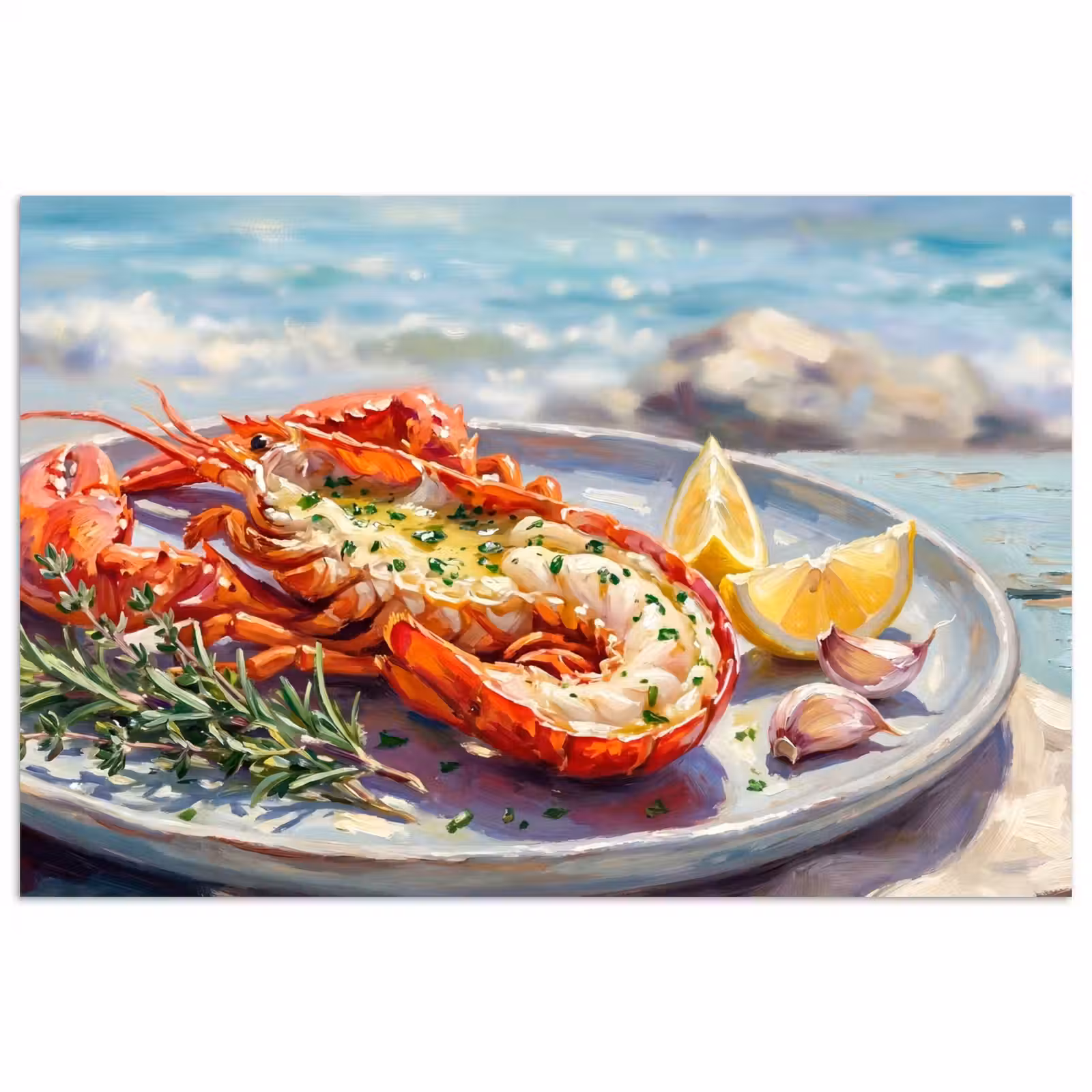 Poster - Eten - Zee - Kust - Modern - Blauw — 1