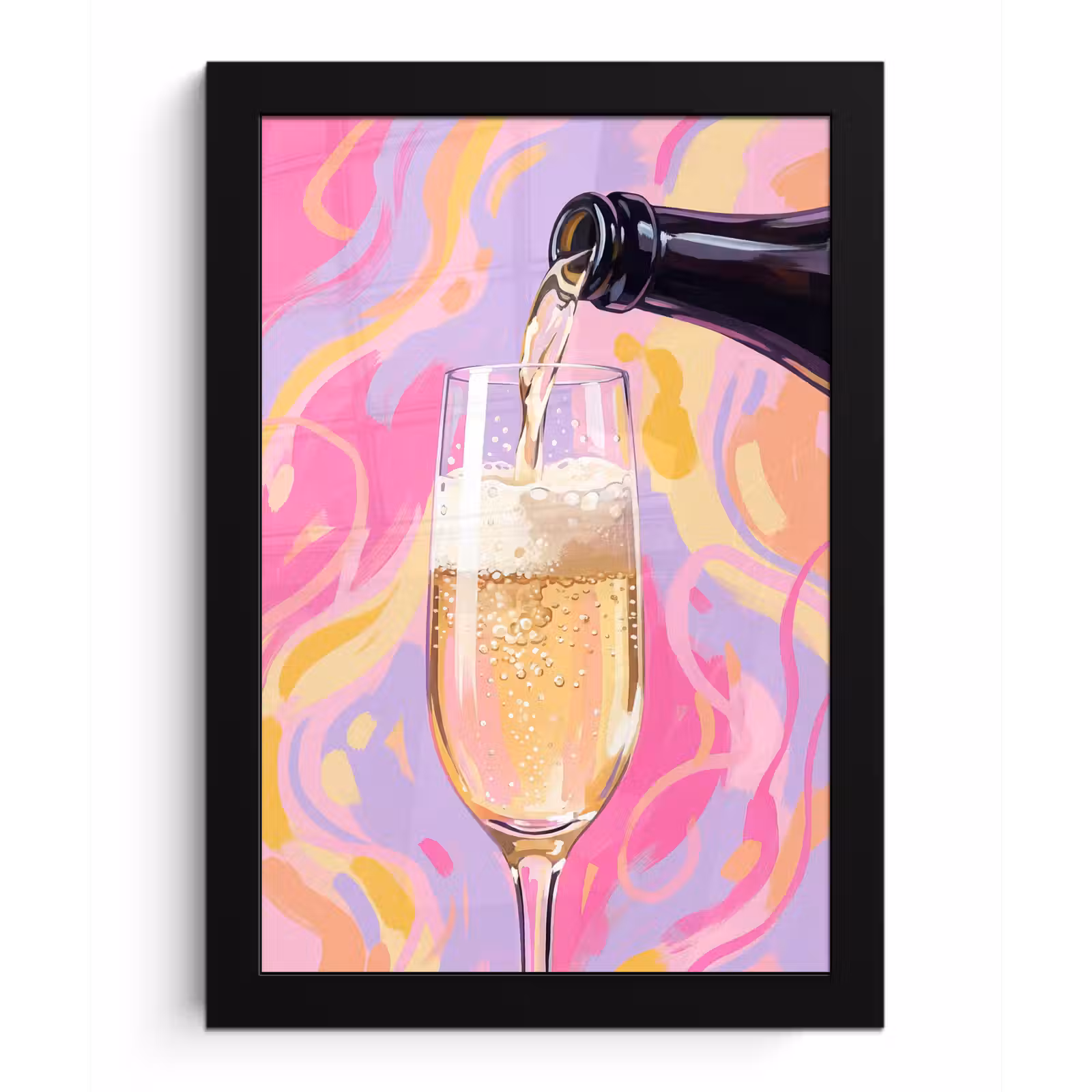 Poster met lijst - Drank - Inschenken - Feest - Abstract - Roze — 1