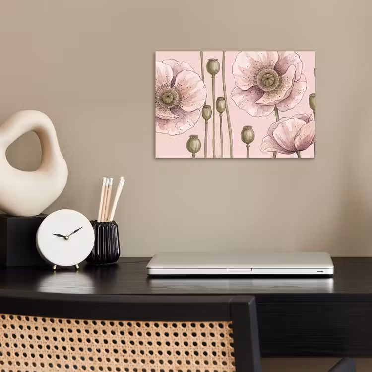 Poster - Bloemen - Zomer - Natuur - Aquarel - Roze — 2