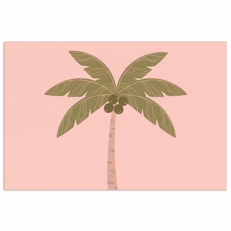 Poster - Boom - Palm - Natuur - Illustratie - Roze — 1