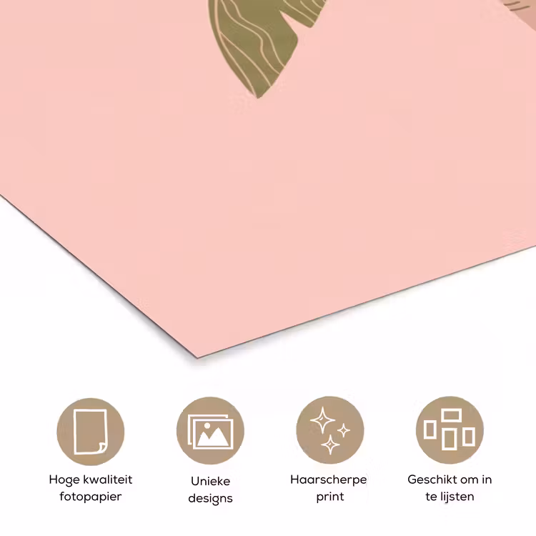 Poster - Boom - Palm - Natuur - Illustratie - Roze — 5