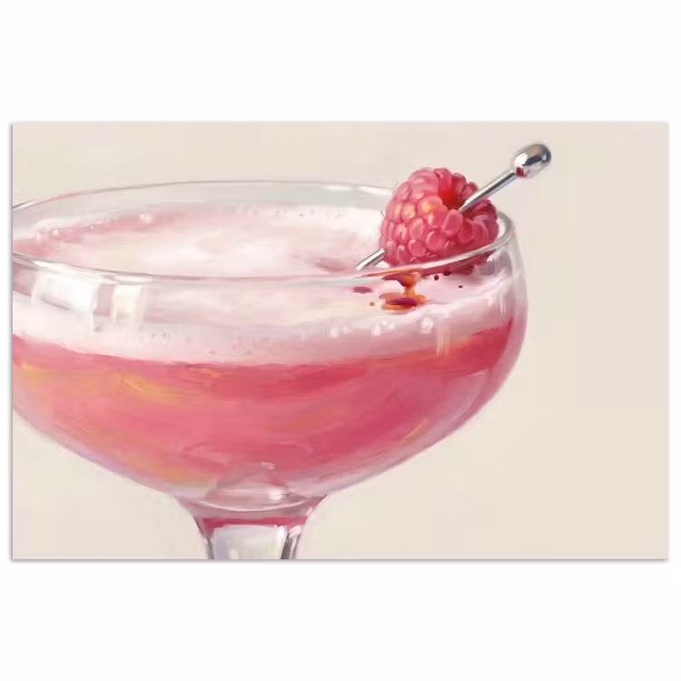 Poster - Cocktail - Framboos - Drank - Modern - Roze — 1