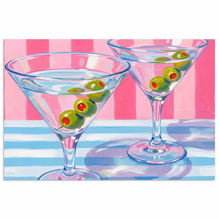 Poster - Cocktail - Olijven - Kunst - Modern - Roze — 1