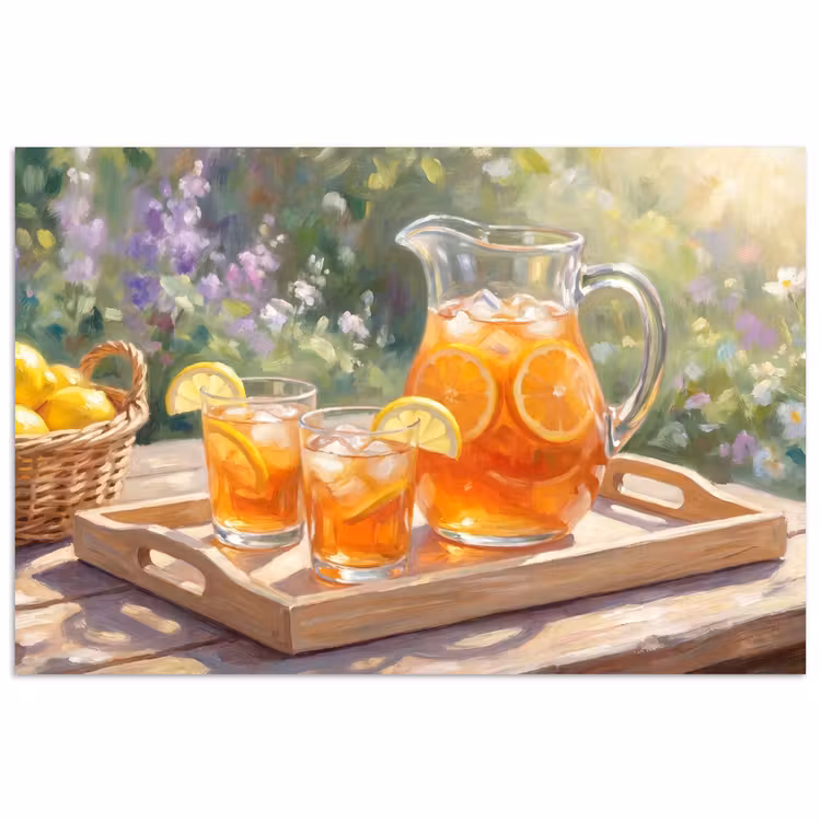 Poster - Drank - Citroen - Zomer - Tuin - Geel — 1