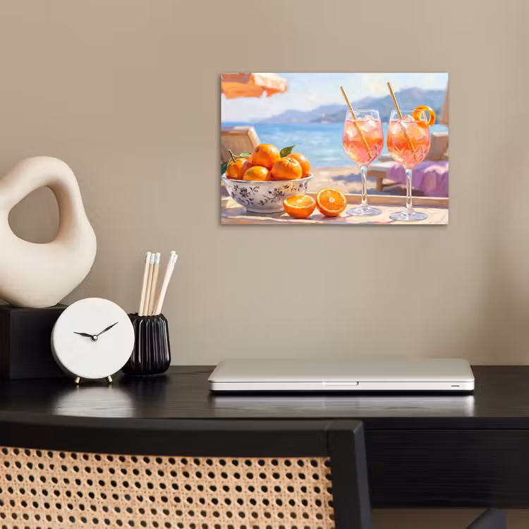 Poster - Drank - Glazen - Strand - Zomer - Oranje — 2