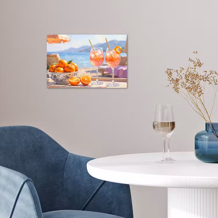 Poster - Drank - Glazen - Strand - Zomer - Oranje — 4