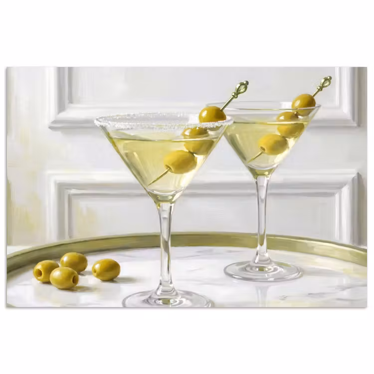 Poster - Drank - Martini - Olijven - Modern - Wit — 1