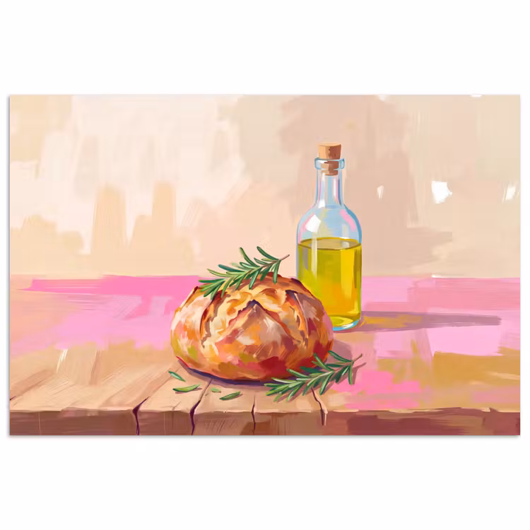 Poster - Eten - Brood - Olijfolie - Abstract - Keuken — 1