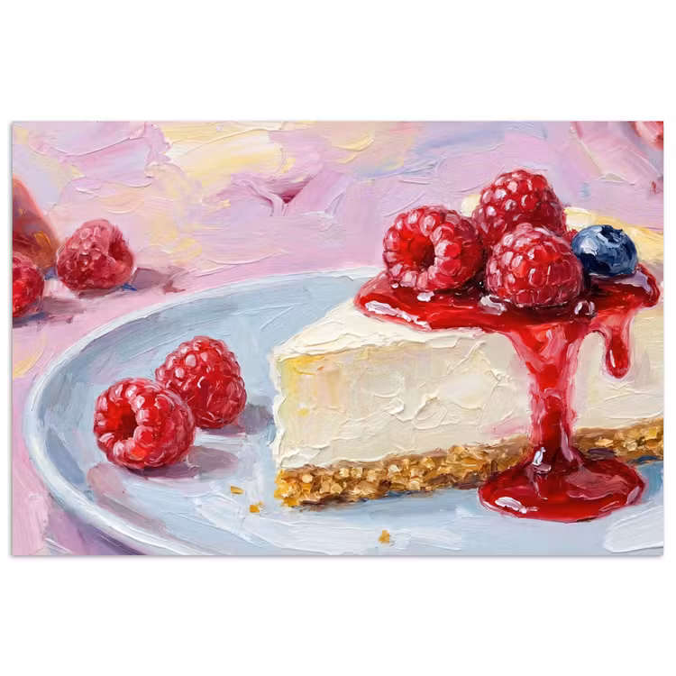 Poster - Eten - Cheesecake - Bessen - Abstract - Roze — 1