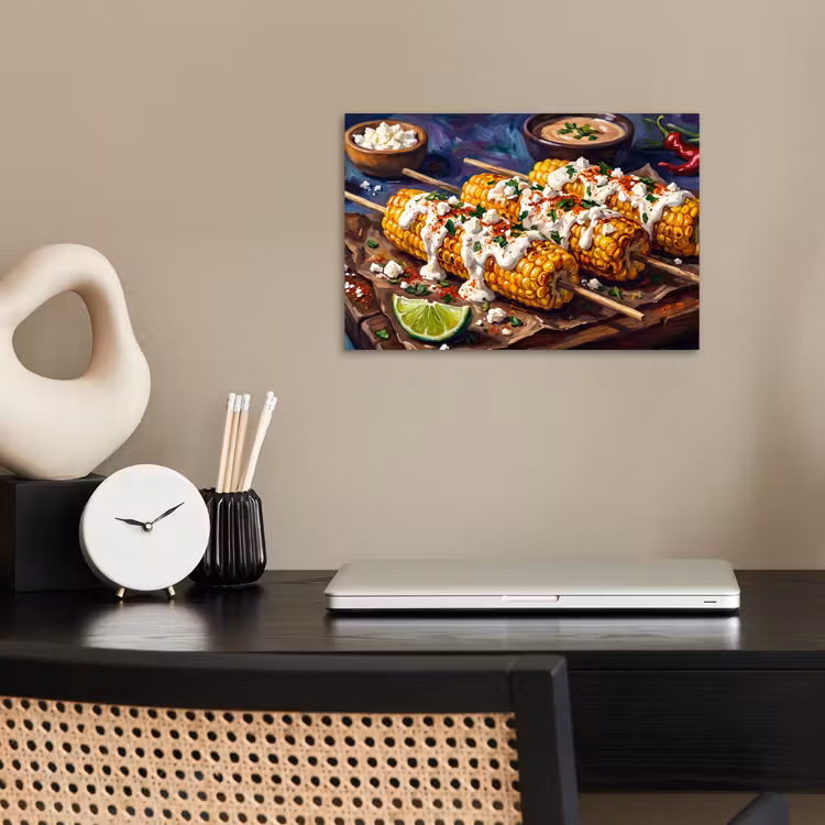 Poster - Eten - Maïs - Saus - Geschilderd - Geel — 2