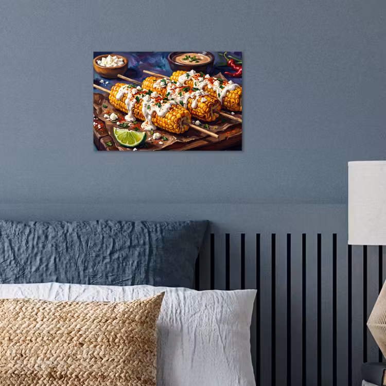Poster - Eten - Maïs - Saus - Geschilderd - Geel — 3