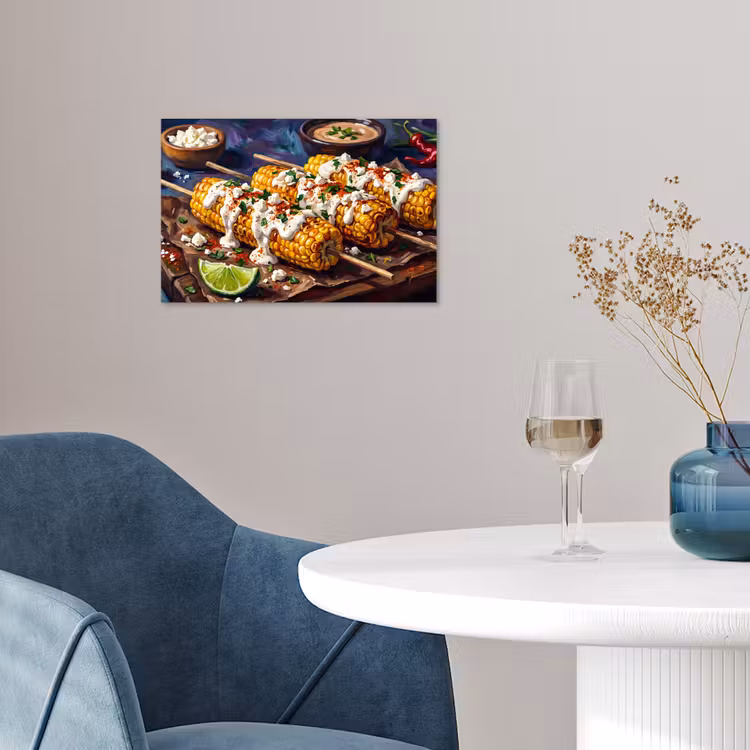 Poster - Eten - Maïs - Saus - Geschilderd - Geel — 4