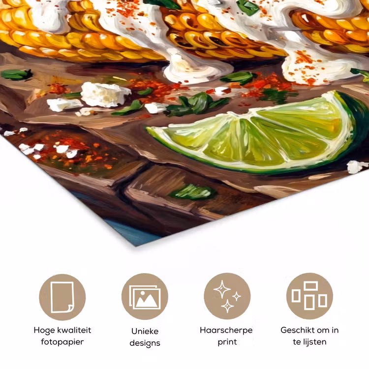 Poster - Eten - Maïs - Saus - Geschilderd - Geel — 5