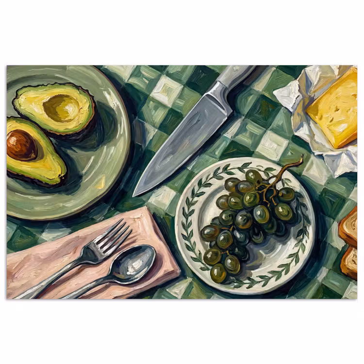 Poster - Eten - Ontbijt - Tafel - Modern - Groen — 1