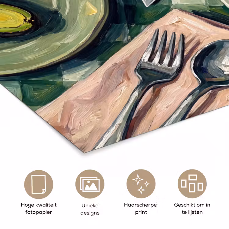 Poster - Eten - Ontbijt - Tafel - Modern - Groen — 5