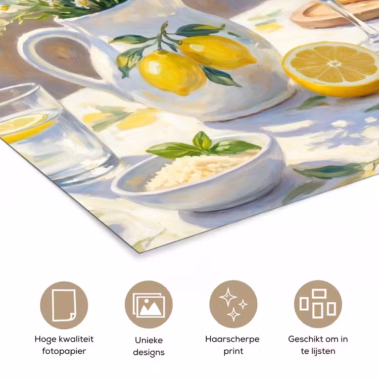 Poster - Eten - Terras - Zomer - Geschilderd - Geel — 5