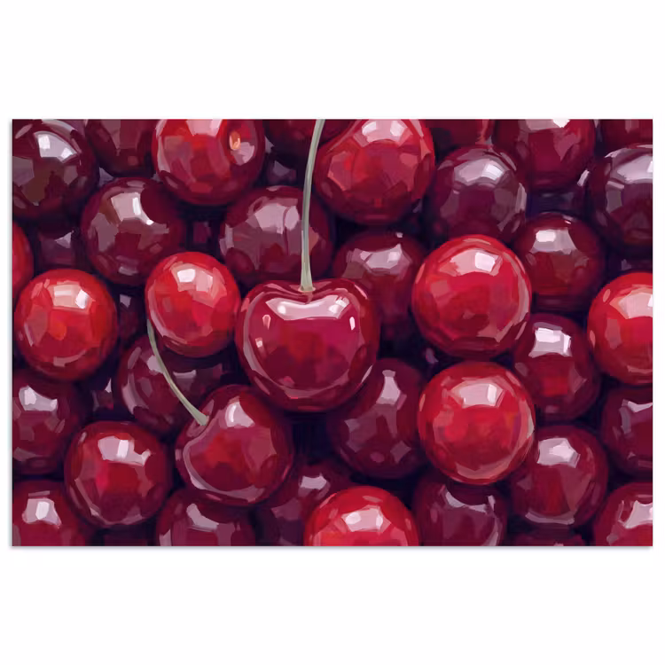 Poster - Fruit - Kersen - Eten - Modern - Rood — 1