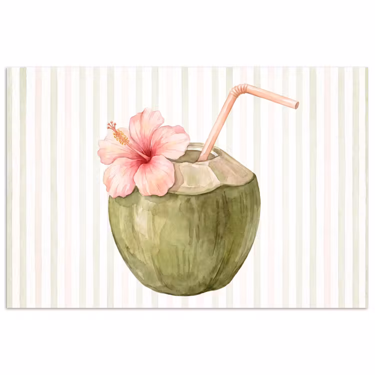Poster - Kokosnoot - Drank - Tropisch - Illustratie - Zomer — 1