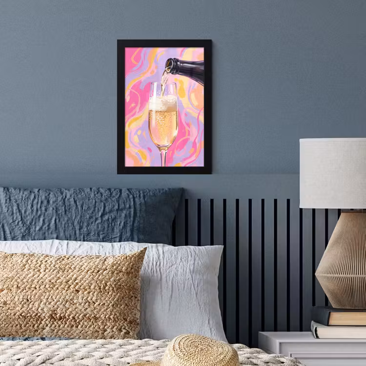 Poster met lijst - Drank - Inschenken - Feest - Abstract - Roze — 4