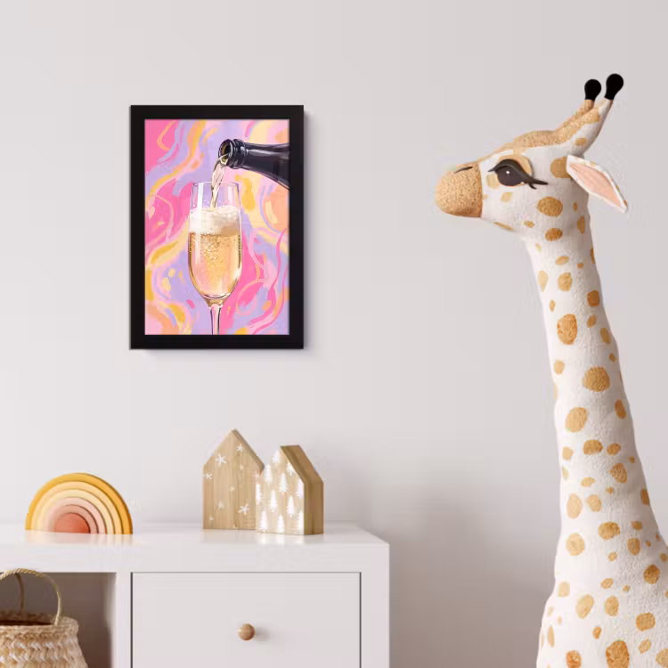 Poster met lijst - Drank - Inschenken - Feest - Abstract - Roze — 5