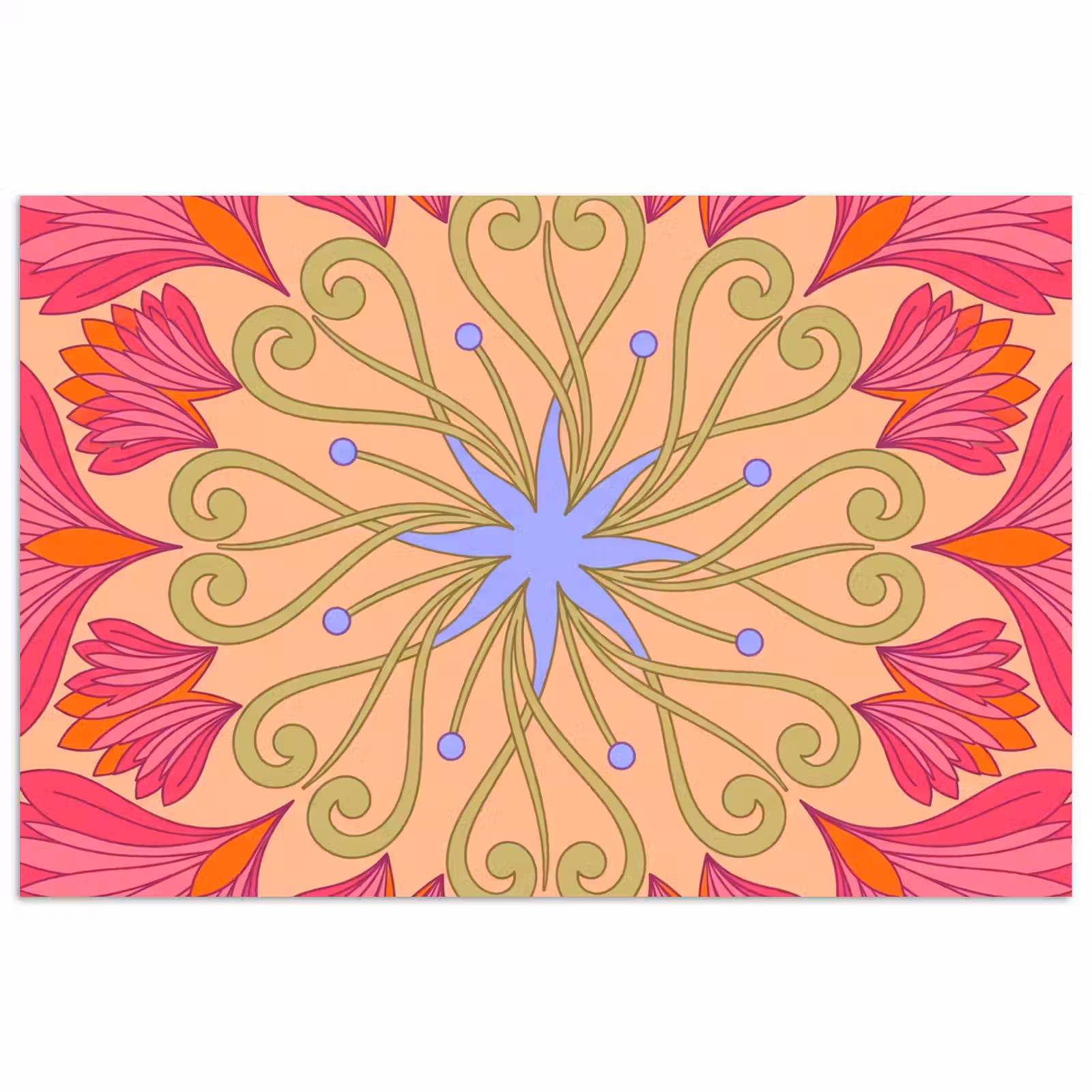Poster - Bloemen - Patroon - Abstract - Roze - Decoratief — 1