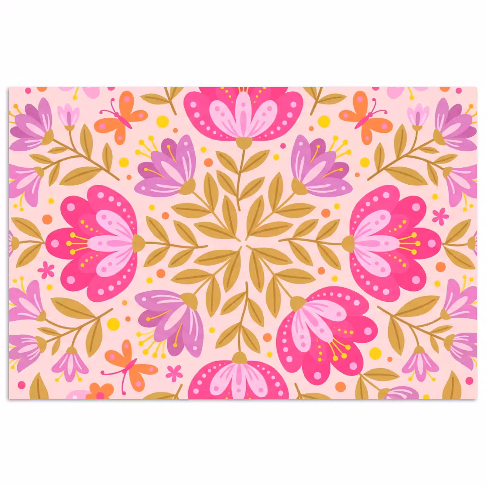 Poster - Bloemen - Patroon - Natuur - Abstract - Roze — 1