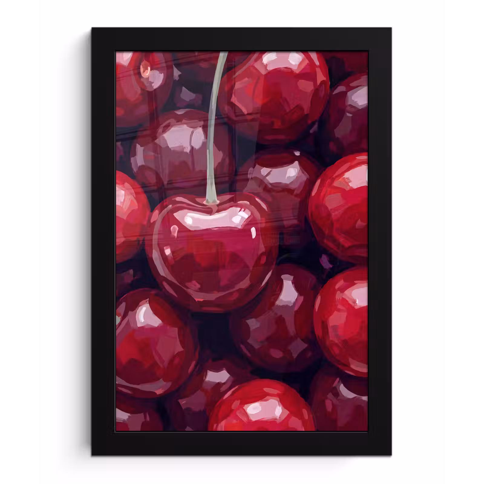 Poster met lijst - Fruit - Kersen - Eten - Modern - Rood — 1