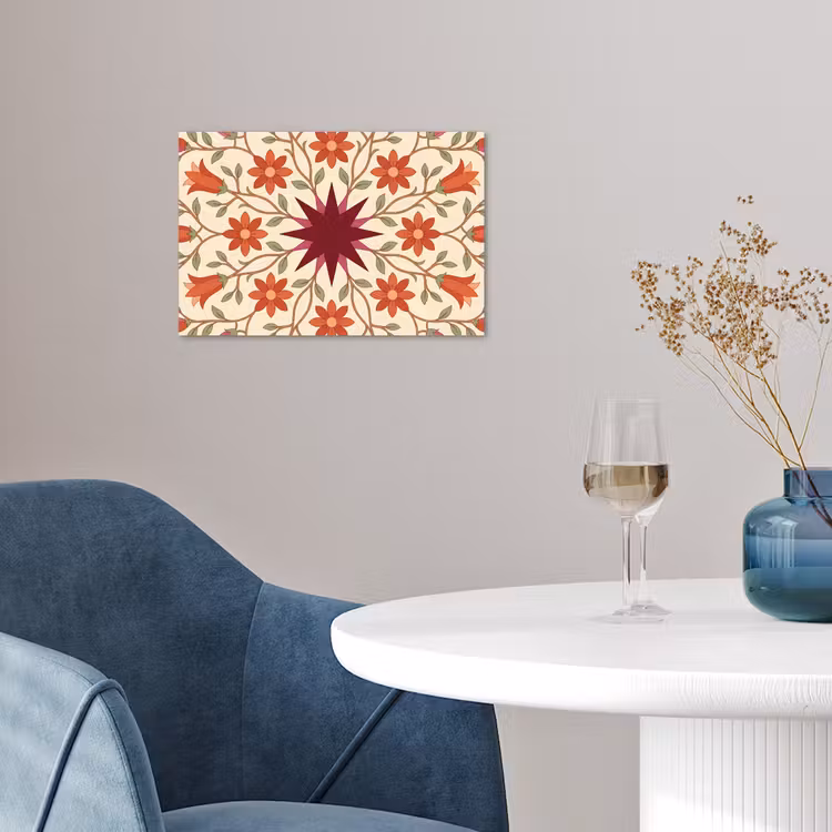 Poster - Bloemen - Mandala - Decoratief - Rood — 4