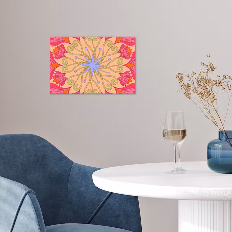 Poster - Bloemen - Patroon - Abstract - Roze - Decoratief — 4