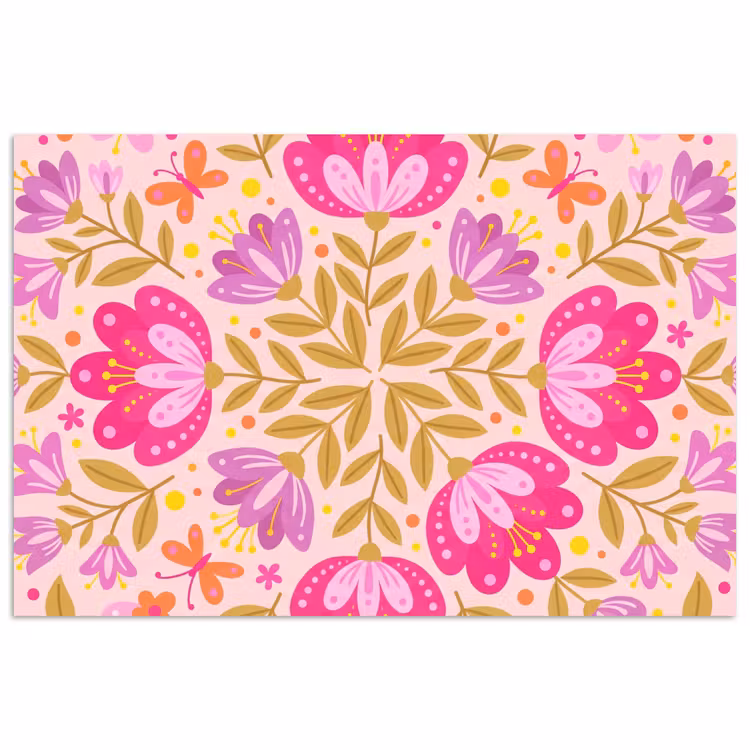 Poster - Bloemen - Patroon - Natuur - Abstract - Roze — 1
