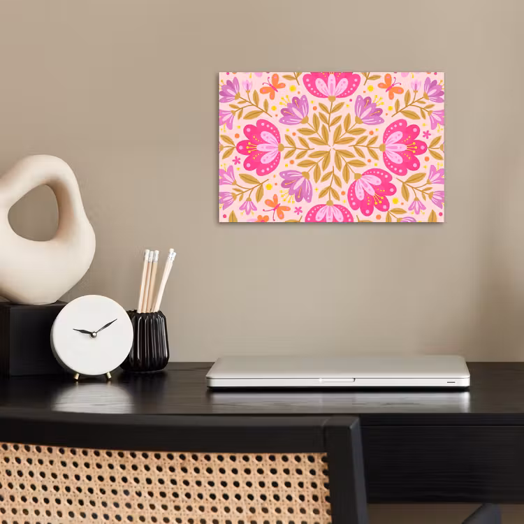 Poster - Bloemen - Patroon - Natuur - Abstract - Roze — 2