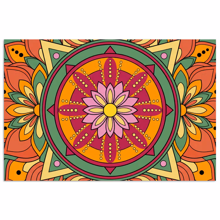 Poster - Mandala - Bloemen - Abstract - Kleurrijk — 1