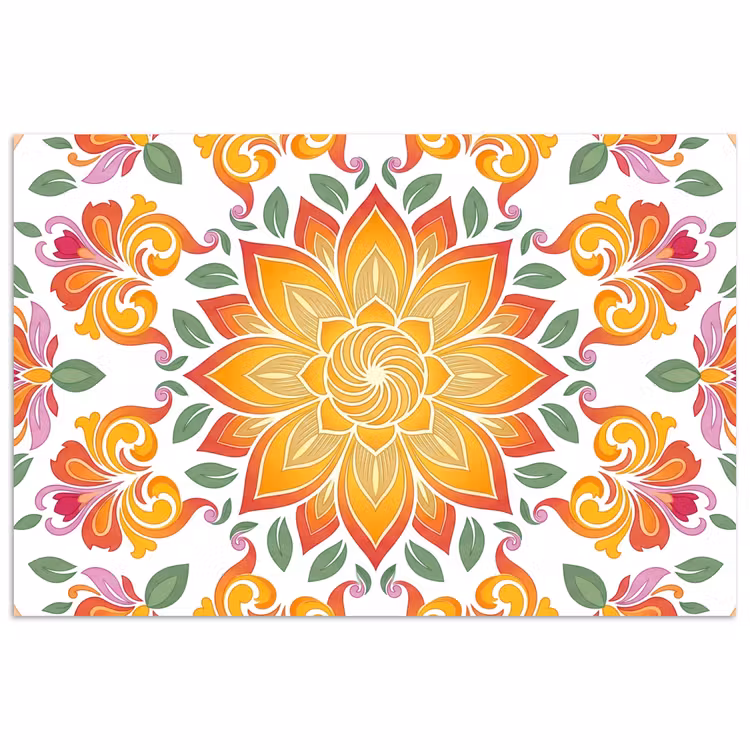 Poster - Mandala - Bloemen - Decoratie - Kleurrijk - Abstract — 1