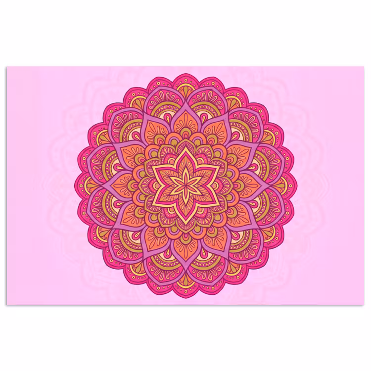 Poster - Mandala - Cirkel - Spiritueel - Oosters - Roze — 1