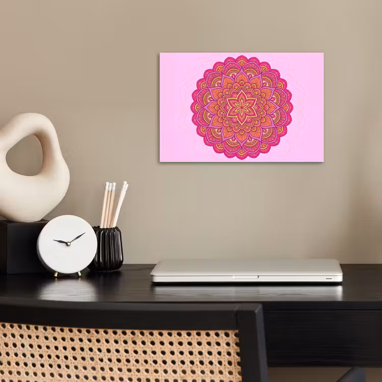 Poster - Mandala - Cirkel - Spiritueel - Oosters - Roze — 2