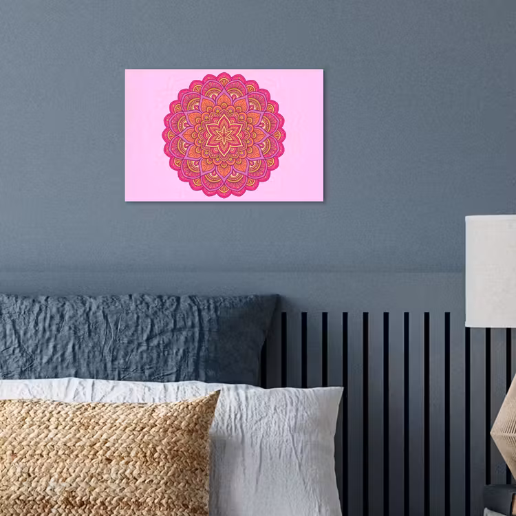 Poster - Mandala - Cirkel - Spiritueel - Oosters - Roze — 3