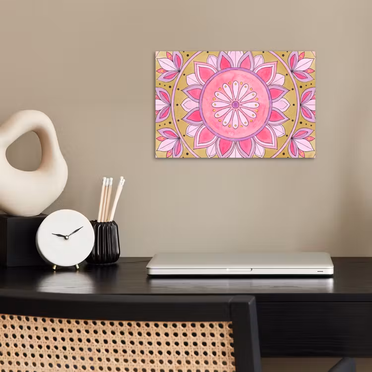 Poster - Mandala - Patroon - Kunst - Aquarel - Roze — 2