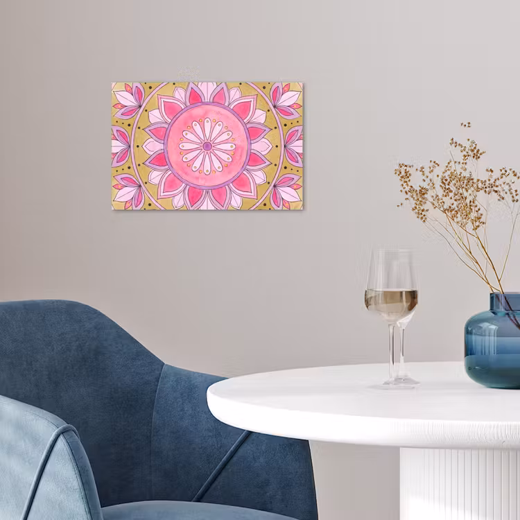 Poster - Mandala - Patroon - Kunst - Aquarel - Roze — 4