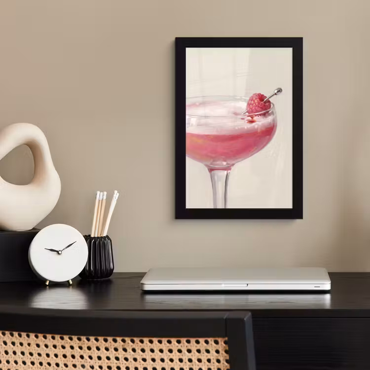 Poster met lijst - Cocktail - Framboos - Drank - Modern - Roze — 3