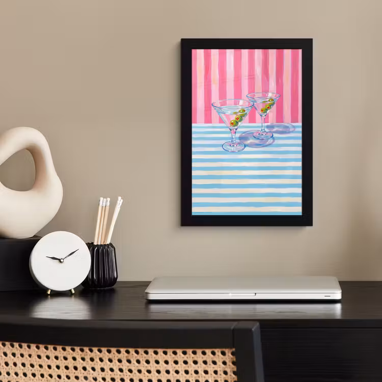 Poster met lijst - Cocktail - Olijven - Kunst - Modern - Roze — 3