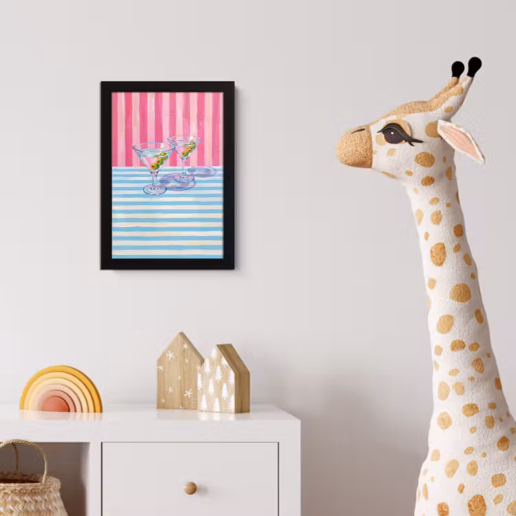 Poster met lijst - Cocktail - Olijven - Kunst - Modern - Roze — 5