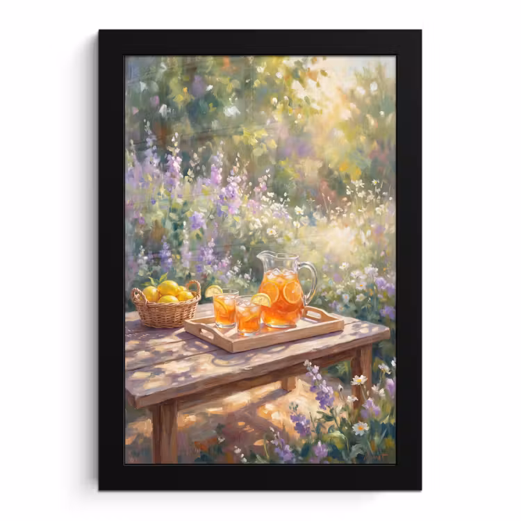 Poster met lijst - Drank - Citroen - Zomer - Tuin - Geel — 1