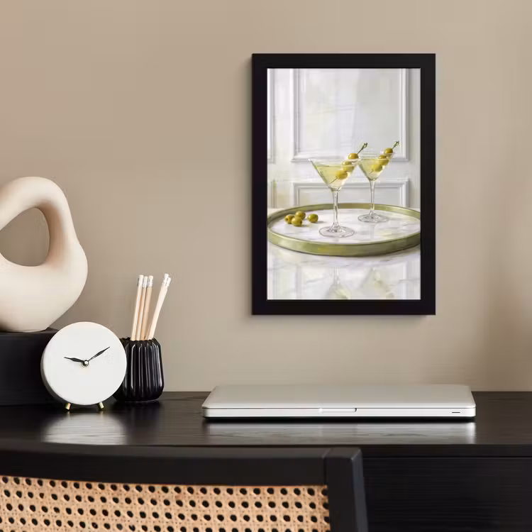 Poster met lijst - Drank - Martini - Olijven - Modern - Wit — 3