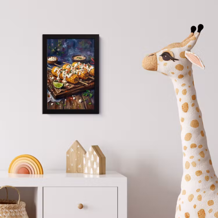 Poster met lijst - Eten - Maïs - Saus - Geschilderd - Geel — 5