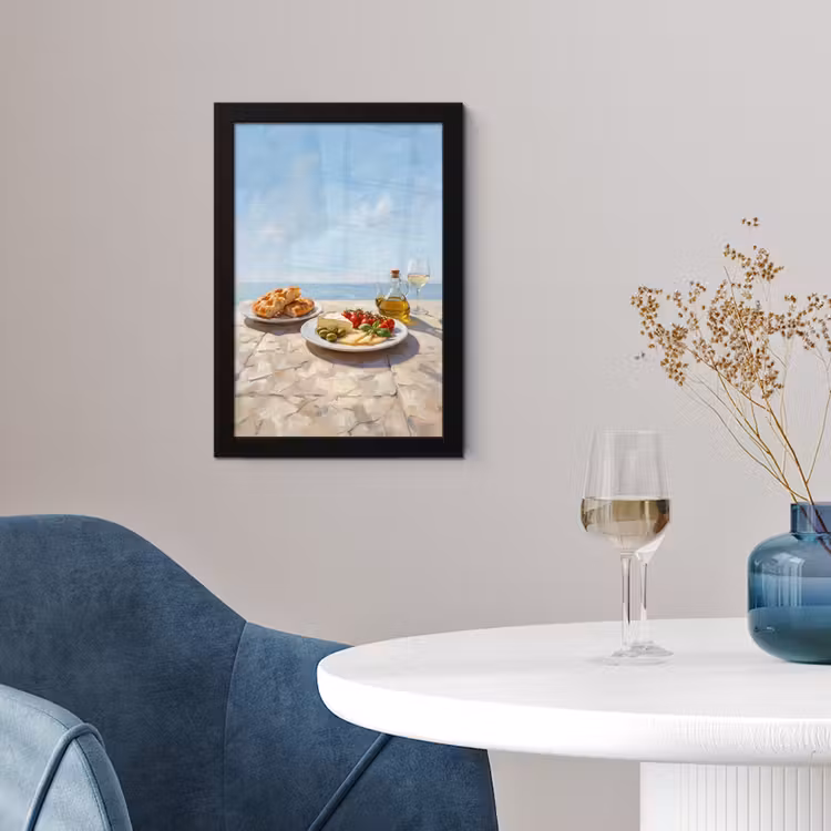 Poster met lijst - Eten - Middellandse Zee - Natuur - Geschilderd — 2