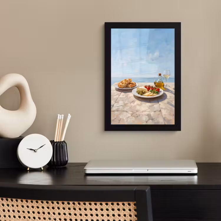 Poster met lijst - Eten - Middellandse Zee - Natuur - Geschilderd — 3