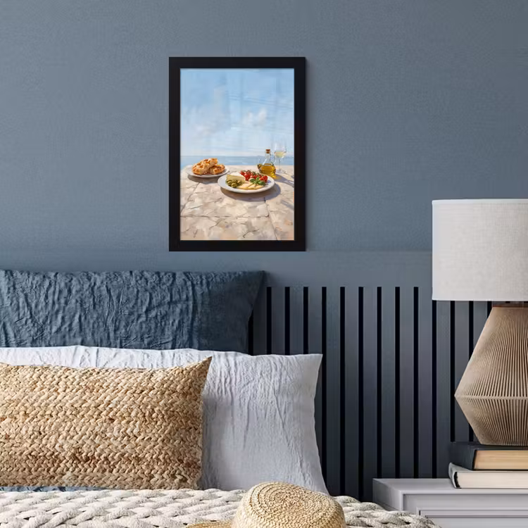 Poster met lijst - Eten - Middellandse Zee - Natuur - Geschilderd — 4