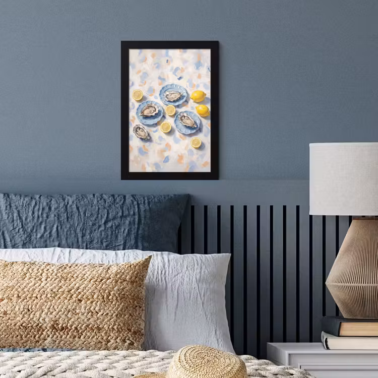 Poster met lijst - Eten - Oesters - Citroenen - Modern - Geel — 4