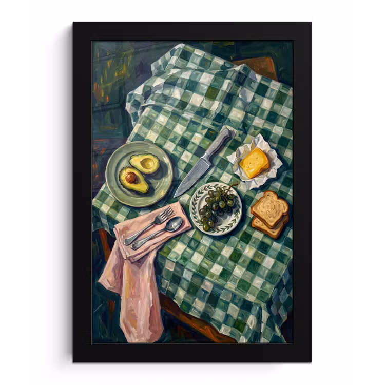 Poster met lijst - Eten - Ontbijt - Tafel - Modern - Groen — 1